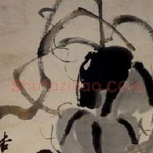 约20年代初期 齐白石《南瓜》国画花鸟作品图片赏析