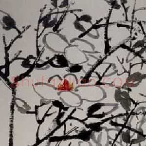 约20年代初期 齐白石《白玉兰》国画花鸟作品图片赏析
