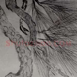 1919年 齐白石《松树母鸡》国画花鸟作品图片赏析