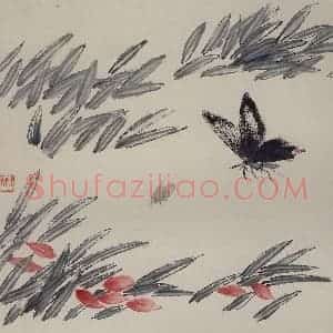 1924年 齐白石《草虫册页》国画花鸟作品图片赏析