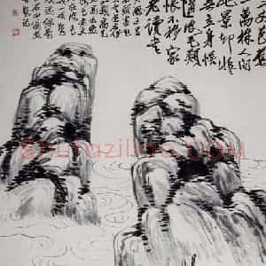 约1925年 齐白石《芭蕉书屋图》国画山水作品图片赏析