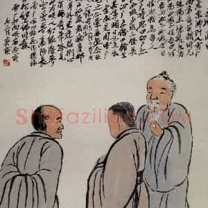 1926年 齐白石《西城三怪图》国画人物作品图片赏析