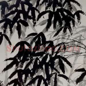 约20年代中期 齐白石《竹》国画花鸟作品图片赏析