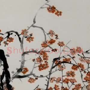 约20年代中期 齐白石《梅花》国画花鸟作品图片赏析