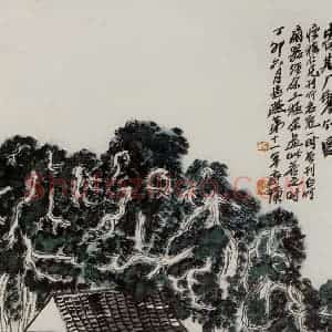 1927年 齐白石《寄斯庵制竹图》国画花鸟作品图片赏析