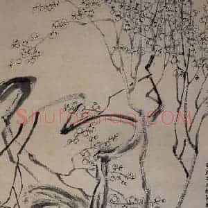 1920年 齐白石《墨梅》国画花鸟作品图片赏析