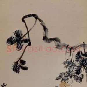1920年 齐白石《凌霄鹌鹑》国画花鸟作品图片赏析