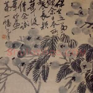 约1920年 齐白石《枇杷》国画花鸟作品图片赏析