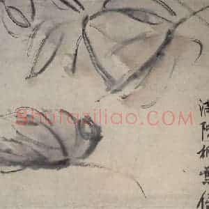 约1920年 齐白石《桐叶蟋蟀》国画花鸟作品图片赏析