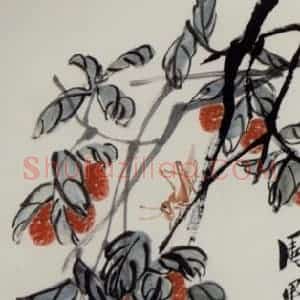约40年代中期 齐白石《荔枝》国画花鸟作品图片赏析