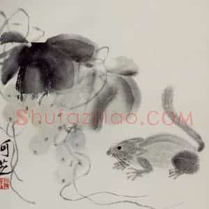 1947年 齐白石《蔬果动物册页》国画花鸟作品图片赏析