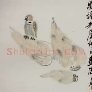 1947年 齐白石《蔬果动物册页》国画花鸟作品图片赏析