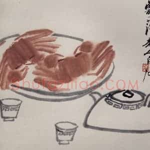 1947年 齐白石《蔬果动物册页》国画花鸟作品图片赏析