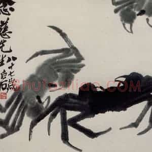 1947年 齐白石《螃蟹》国画花鸟作品图片赏析