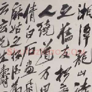 1947年 齐白石《寿桃酒坛》国画花鸟作品图片赏析