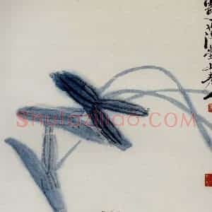1947年 齐白石《花卉草虫册页》国画花鸟作品图片赏析