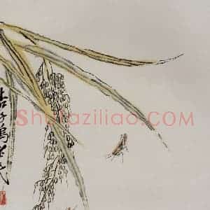 1947年 齐白石《花卉草虫册页》国画花鸟作品图片赏析