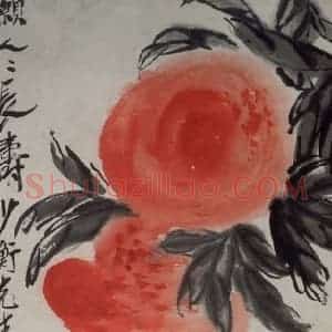 1948年 齐白石《愿人长寿》国画花鸟作品图片赏析