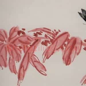 1945年 齐白石《花鸟虫草册页》国画花鸟作品图片赏析