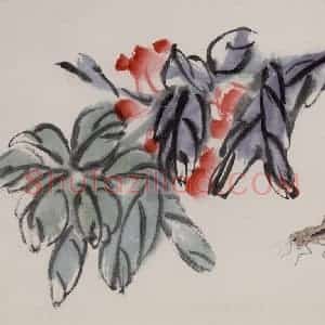 1945年 齐白石《花鸟虫草册页》国画花鸟作品图片赏析