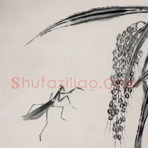 1945年 齐白石《花鸟虫草册页》国画花鸟作品图片赏析