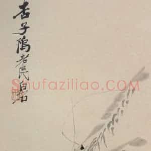 约40年代中期 齐白石《虾》国画花鸟作品图片赏析