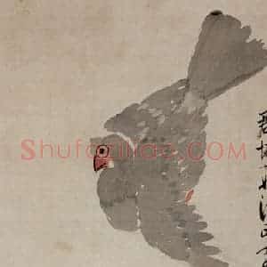 齐白石《鸽子》国画花鸟作品图片赏析