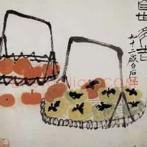 齐白石《百世多吉》国画花鸟作品图片赏析