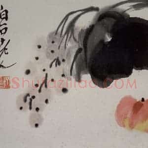 齐白石《蔬果册》国画花鸟作品图片赏析