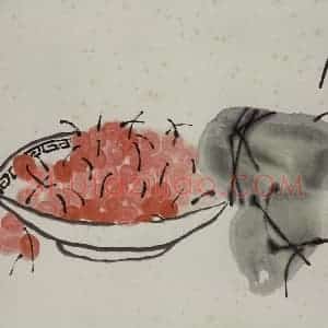 齐白石《蔬果册》国画花鸟作品图片赏析