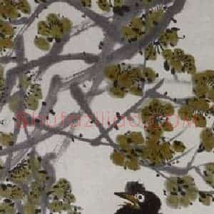 齐白石《黄梅八哥》国画花鸟作品图片赏析