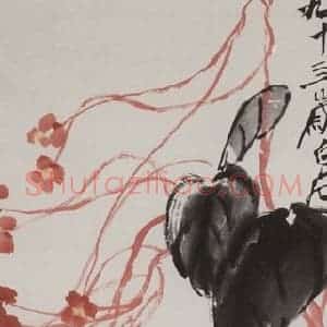 齐白石《海棠》国画花鸟作品图片赏析
