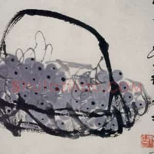 齐白石《葡萄》国画花鸟作品图片赏析