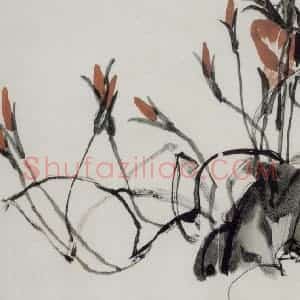 齐白石《牵牛花》国画花鸟作品图片赏析