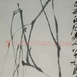 1949年 齐白石《柳牛图》国画花鸟作品图片赏析