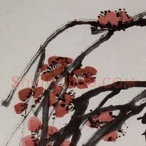 齐白石《红梅》国画花鸟作品图片赏析