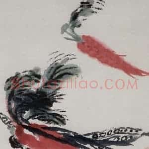 齐白石《胡萝卜豆荚》国画花鸟作品图片赏析