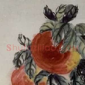 1950年 齐白石《多寿》国画花鸟作品图片赏析