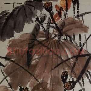 1951年 齐白石《荷花双鸭》国画花鸟作品图片赏析