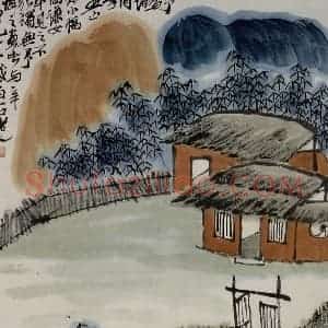 1951年 齐白石《万竹山居》国画花鸟作品图片赏析