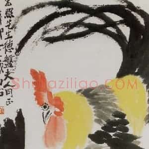 1951年 齐白石《团叙一堂》国画花鸟作品图片赏析
