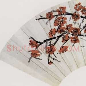 1951年 齐白石《梅蝶图》国画花鸟作品图片赏析