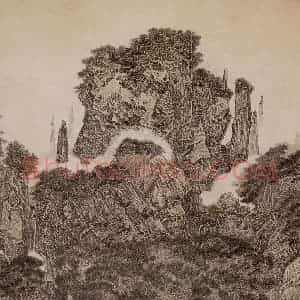 1976年 黄秋园《仿万壑松风图》国画山水作品图片赏析