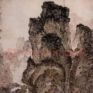 1977年 黄秋园《仿宋人画意图》国画山水作品图片赏析