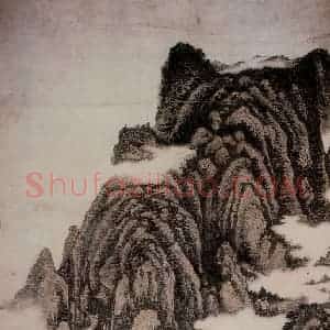 1977年 黄秋园《仿关仝画意图》国画山水作品图片赏析