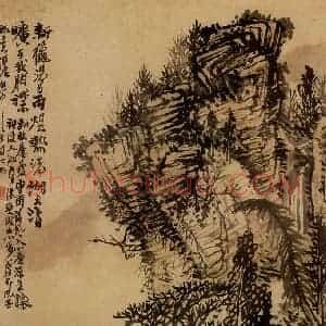 1962年 黄秋园《新秋得雨》国画山水作品图片赏析