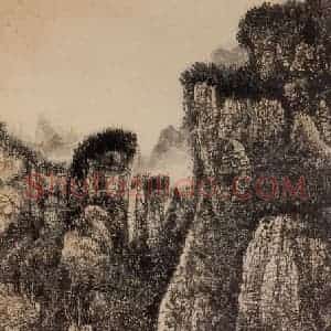 1977年 黄秋园《林泉幽邃图》国画山水作品图片赏析