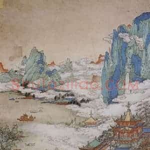 1970年 黄秋园《丽人行》国画山水作品图片赏析