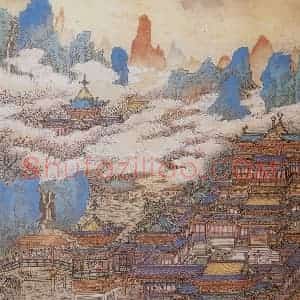 1975年 黄秋园《十宫图》国画山水作品图片赏析