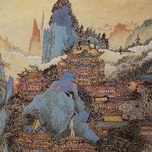 1974年 黄秋园《十宫图》国画山水作品图片赏析